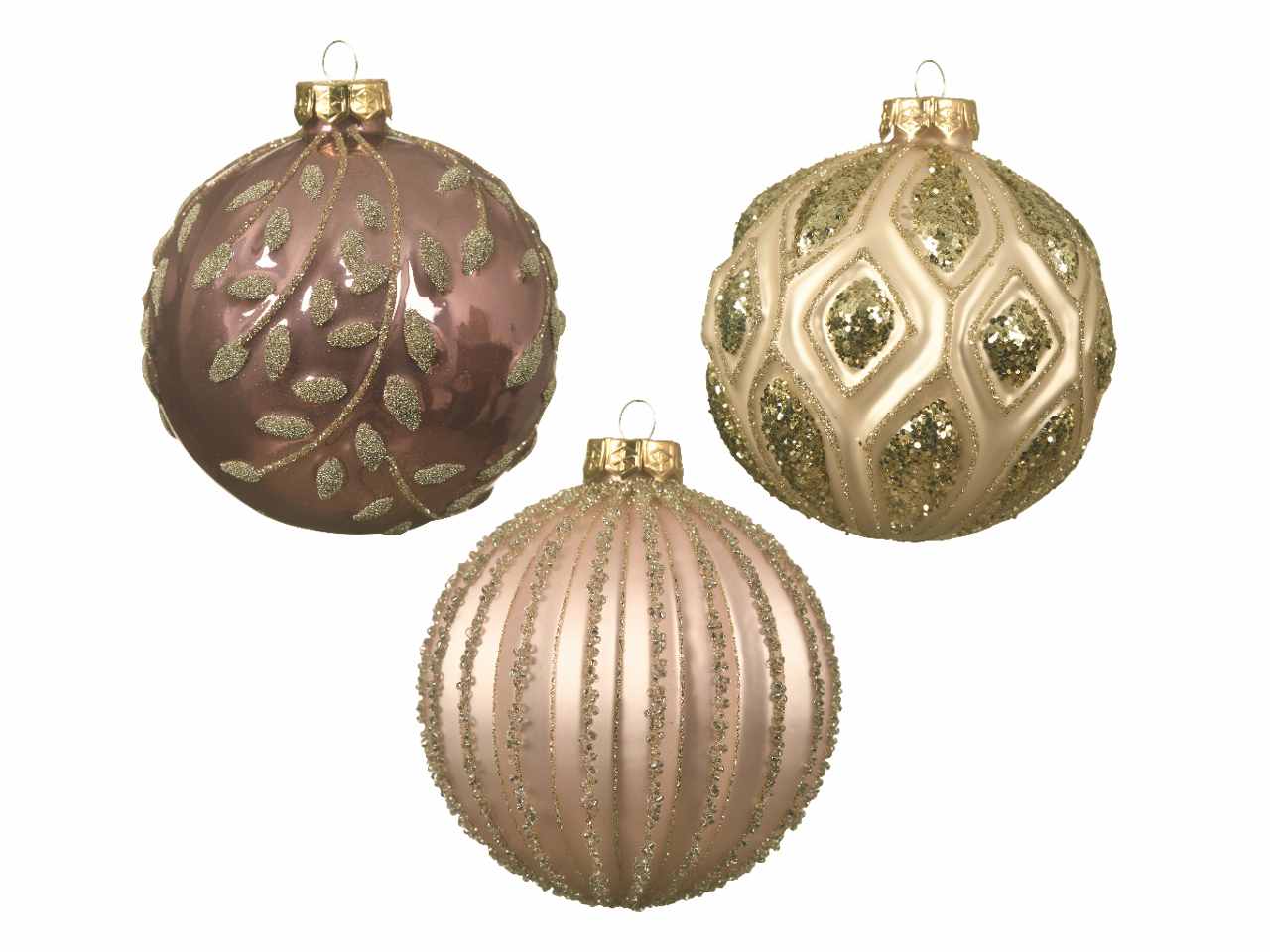 Sfera in vetro d.10cm nei colori oro e rosa