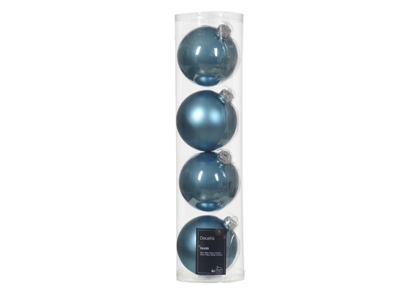 Palline di natale in vetro finitura smaltata e opaca colore canna da zucchero misura d.10cm