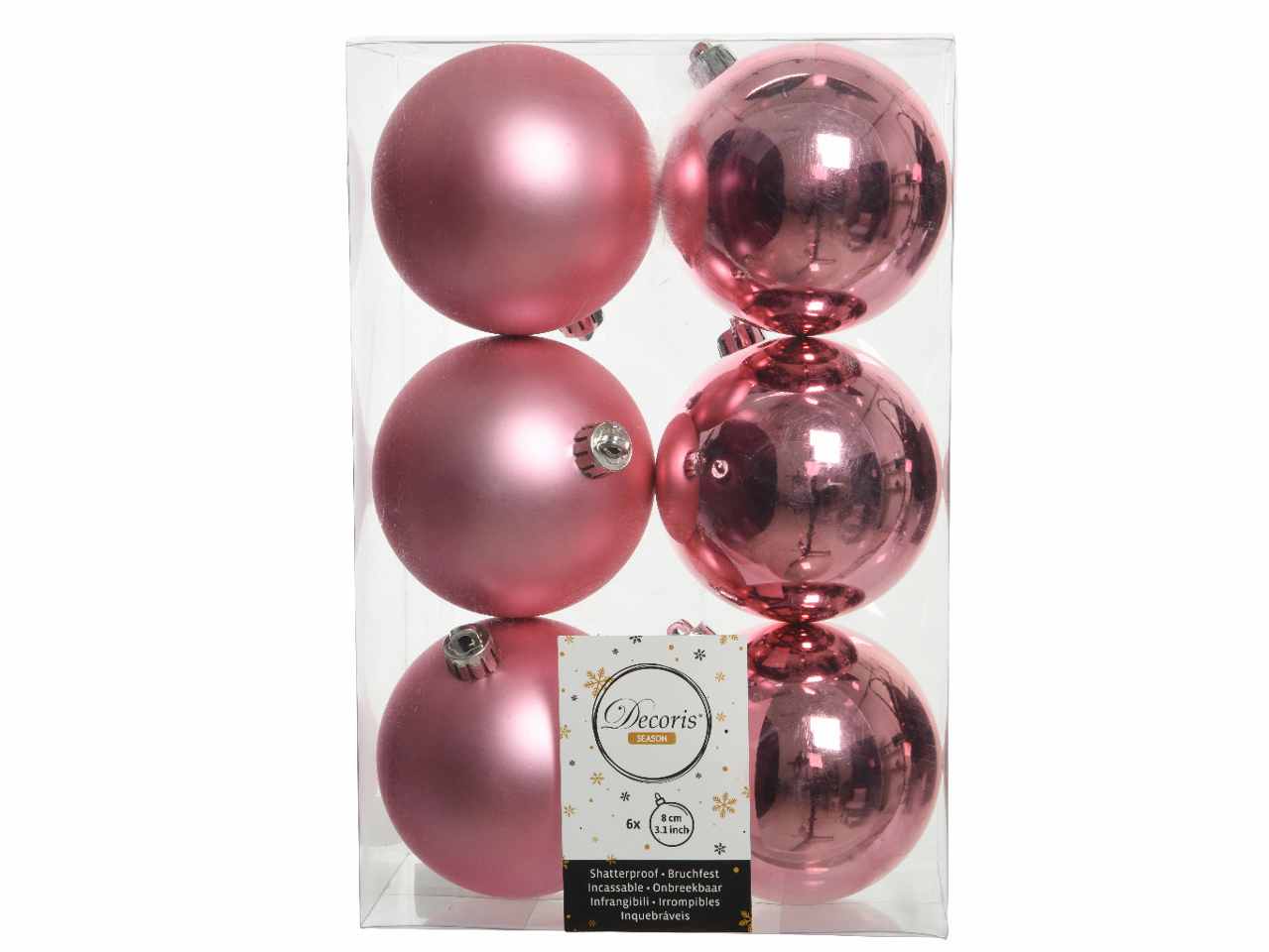 Sfera d.8cm 6pz rosa