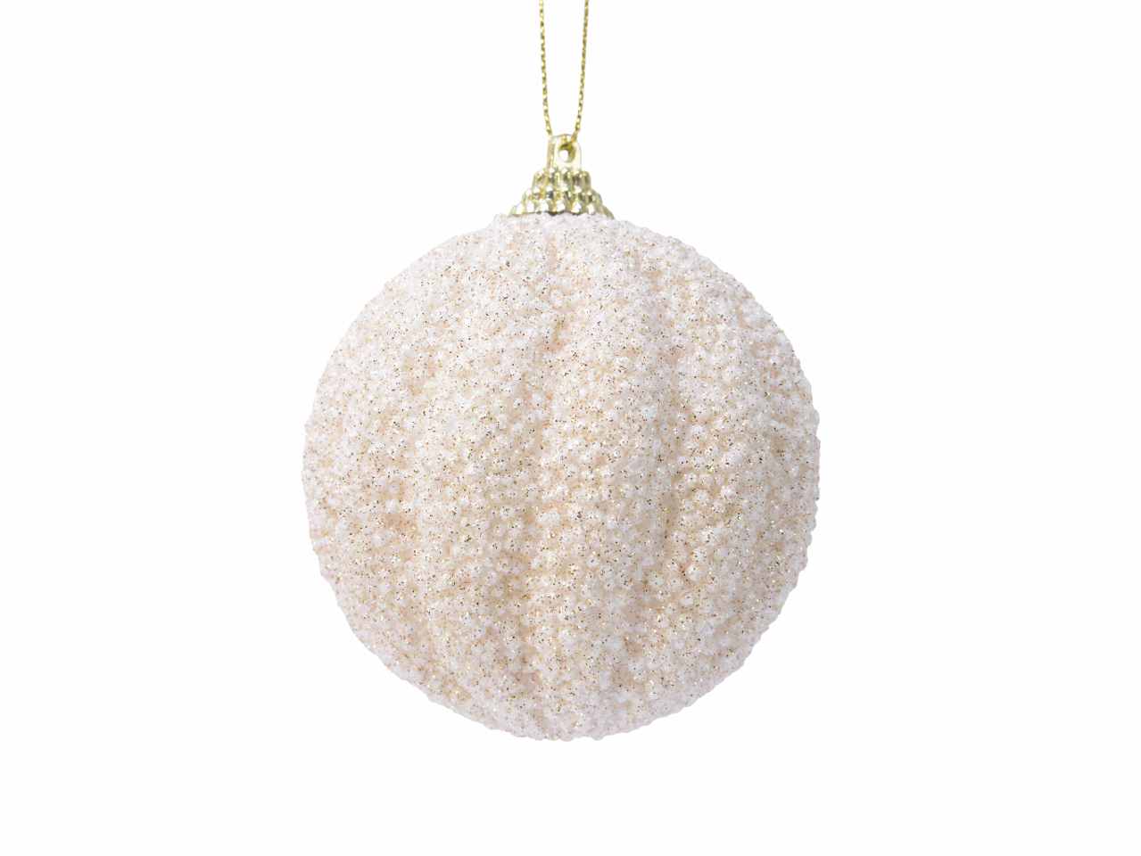 Sfera con glitter d.8cm bianca