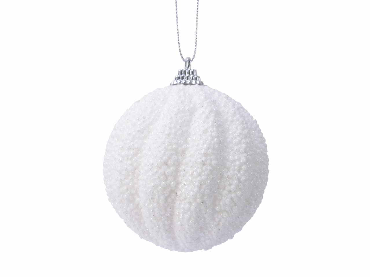 Sfera con glitter d.8cm bianca