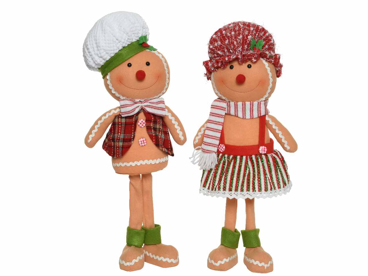 Peluche biscotto pan di zenzero 21x12x55cm marrone