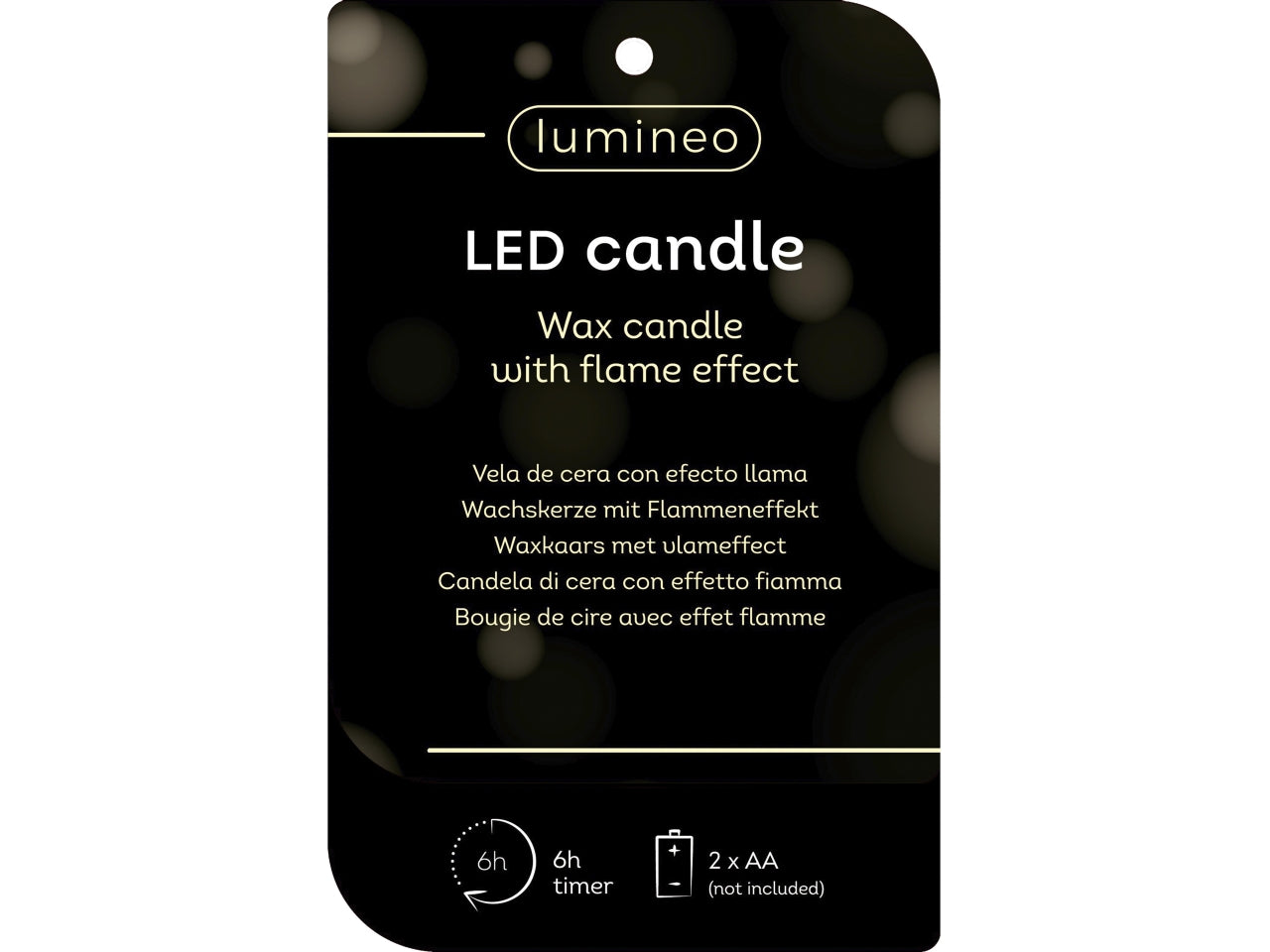 Candela con stoppino e led d.5,8x27,8cm a batteria verde