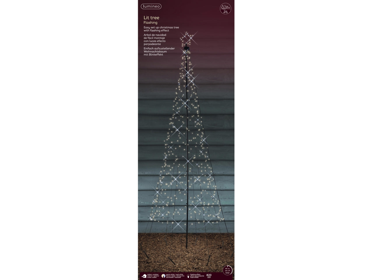 Albero conico con microled d.160x500cm per uso esterno