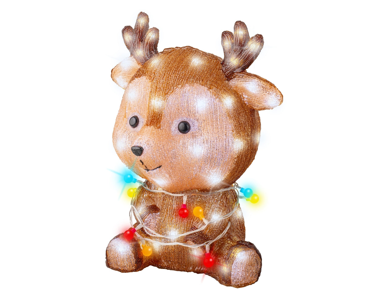 Renna decorativa con led 27x32,5x38cm effetto lampeggiante morrane per uso esterno
