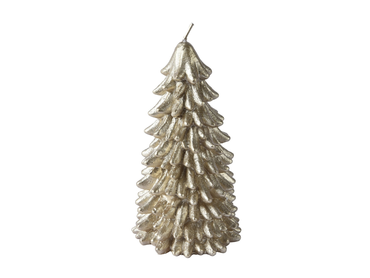 Candela a forma di pino metallizzata champagne 10x17,5 cm - Decoris