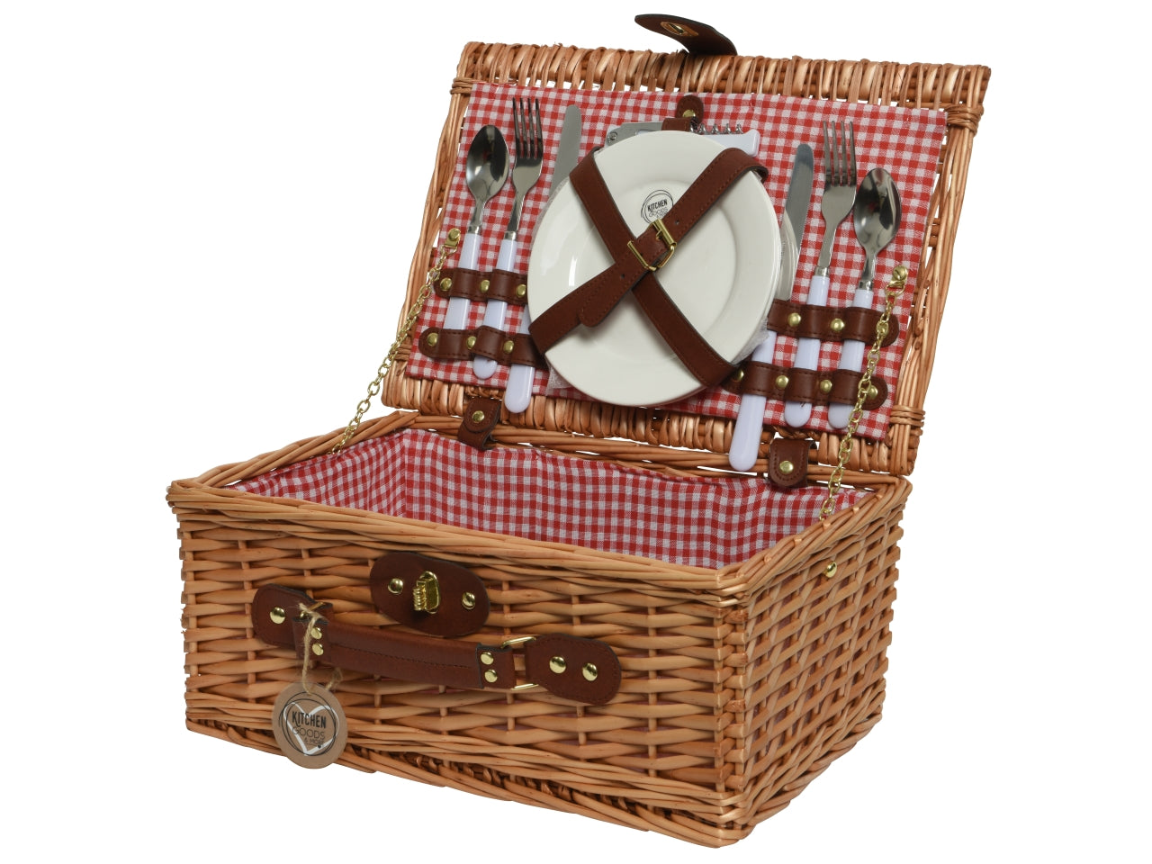 Set da picnic in vimini marrone 38x26xh.18cm