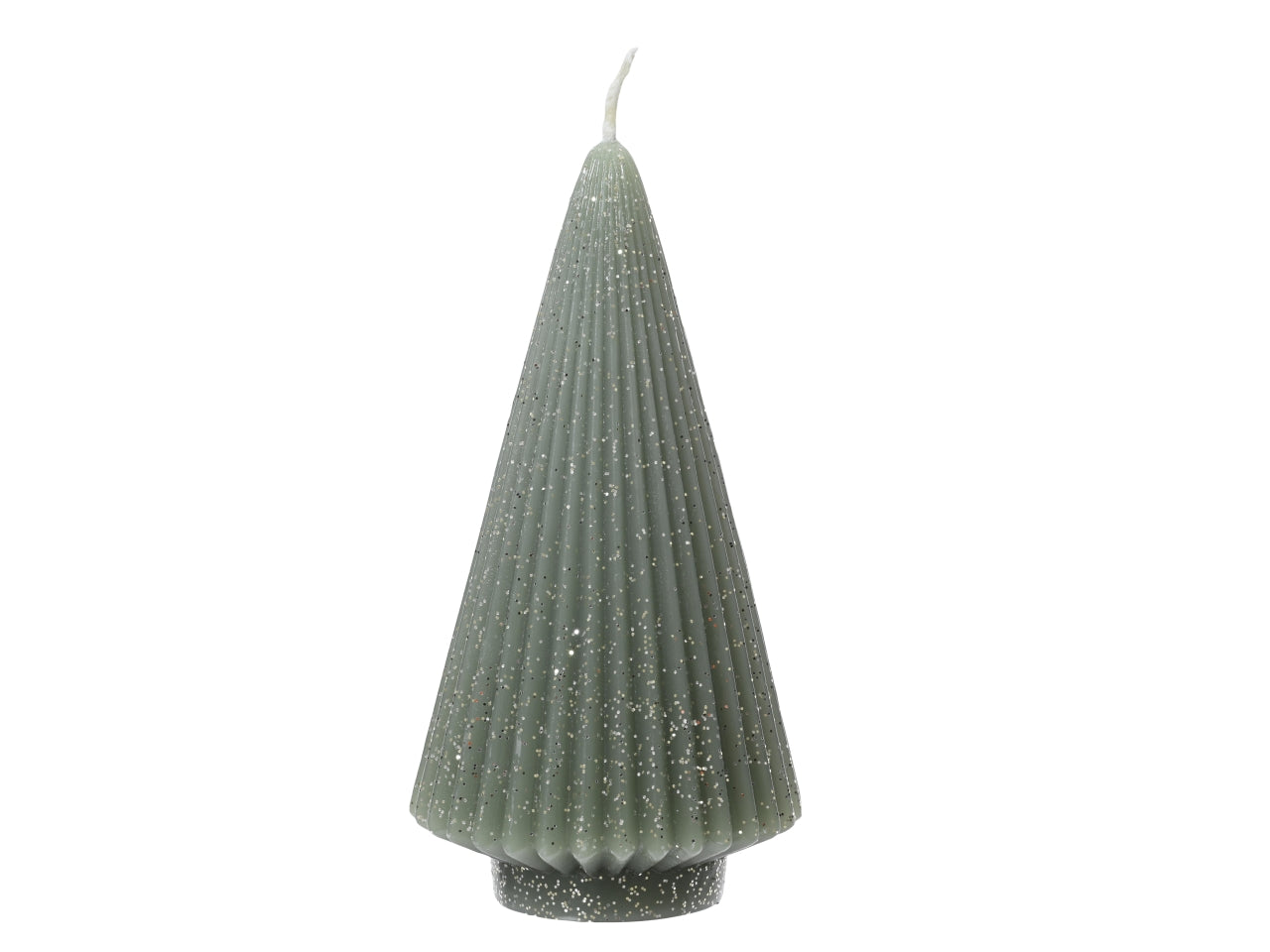 Candela a forma di albero di natale verde glitter champagne d.6,5x12,5 cm  Decoris