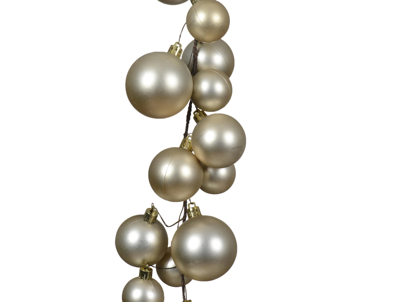 Ghirlanda di palline infrangibile 10x10x180cm opaca beige
