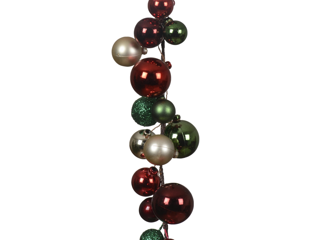 Ghirlanda di palline infrangibile 6x6x180cm opaco, lucido, glitterato m.color