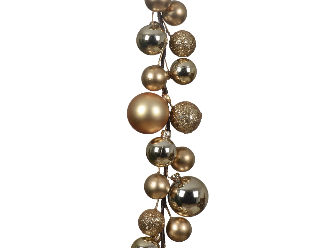 Ghirlanda di palline infrangibile 6x6x180cm opaco, lucido, glitterato oro