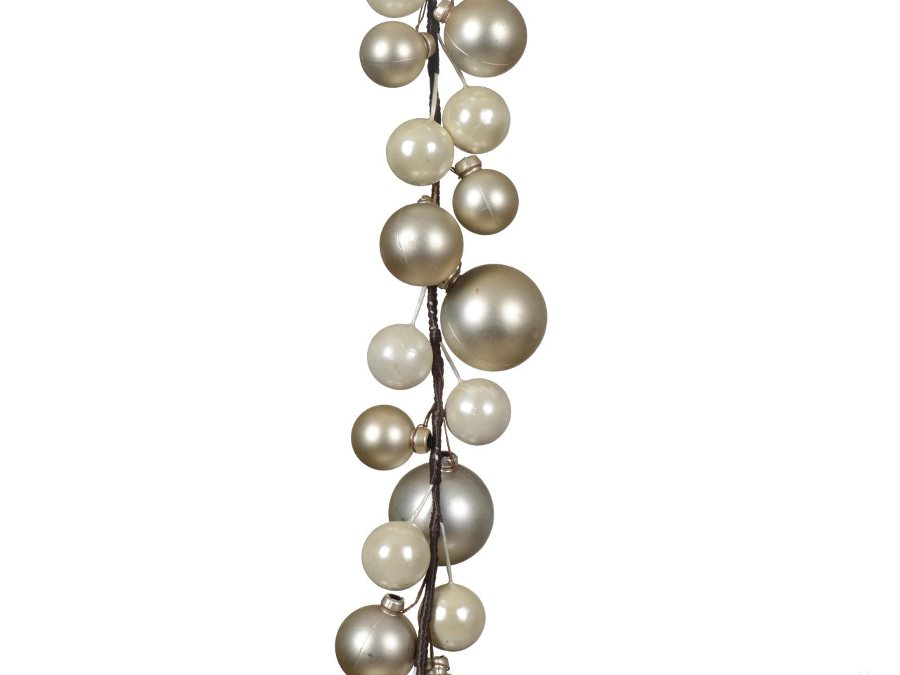 Ghirlanda di palline infrangibile 6x6x180cm opaca beige