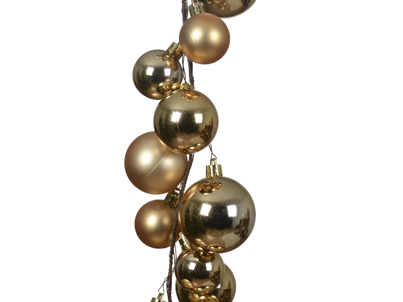 Ghirlanda di palline infrangibile 10x10x180cm opaca, lucida oro