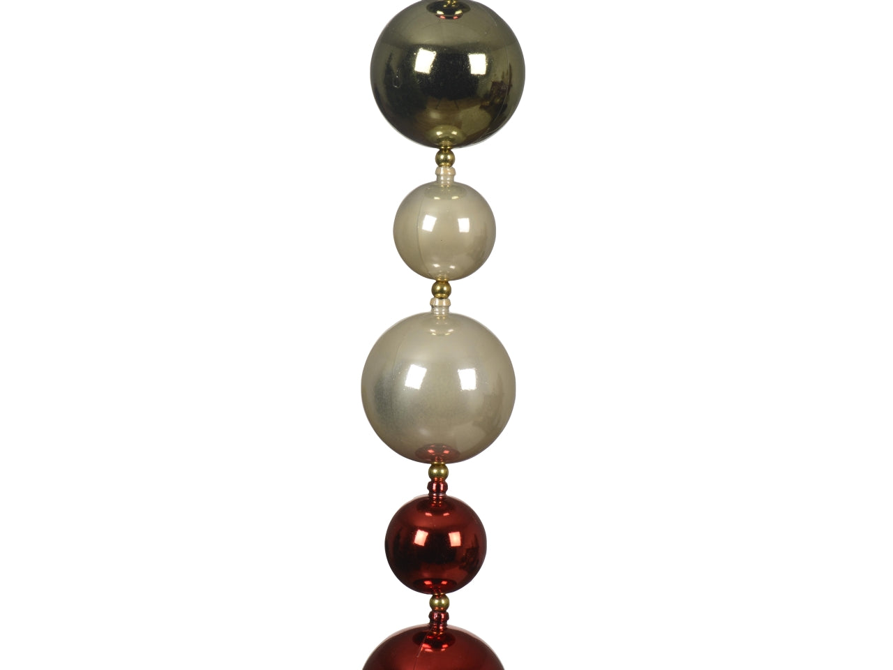 Ghirlanda natalizia di palline rosse, verdi e champagne con 30 palle assortite 6x180 cm - Decoris