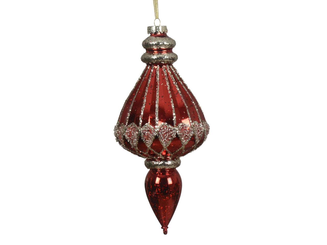 Pendente natalizio 12x12x29cm infrangibile rosso