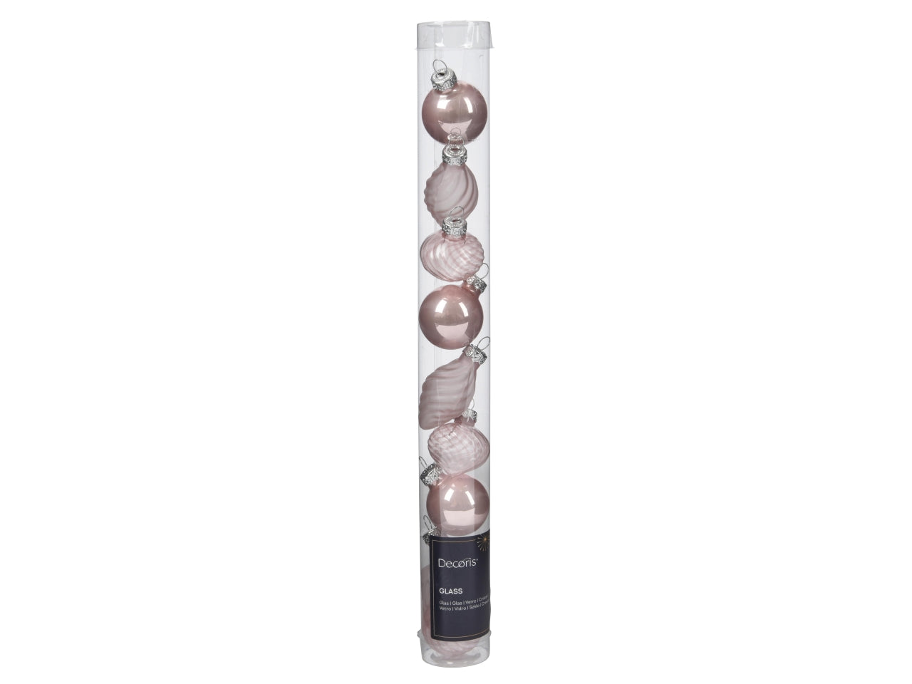 Palla di vetro d.3cm lucida, opaca mix rosa la confezione contiene 9 palle