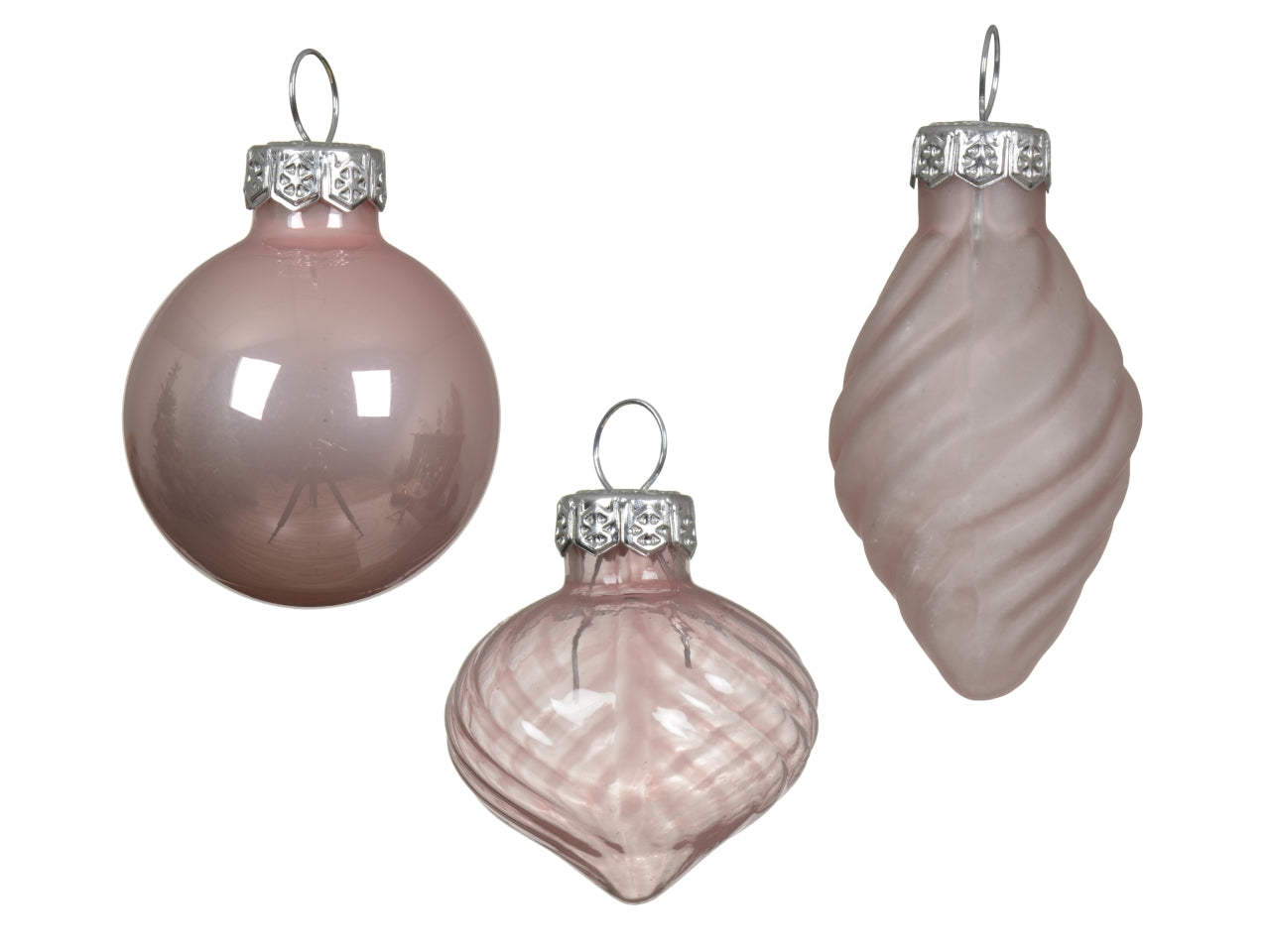 Palla di vetro d.3cm lucida, opaca mix rosa la confezione contiene 9 palle