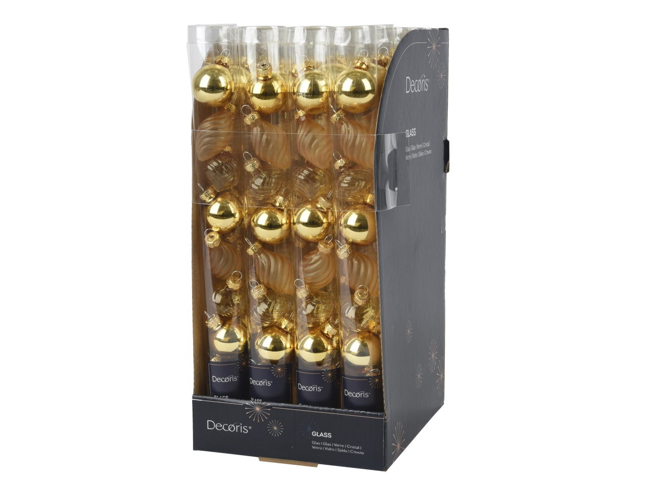 Palla di vetro d.3cm lucida, opaca mix oro la confezione contiene 9 palle