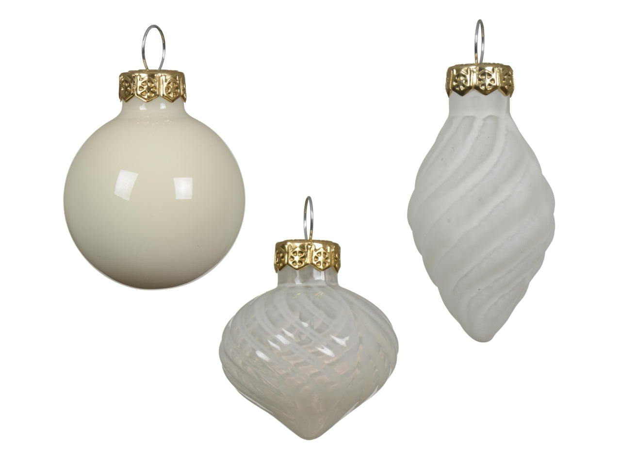 Palla di vetro d.3cm lucida, opaca mix bianca la confezione contiene 9 palle