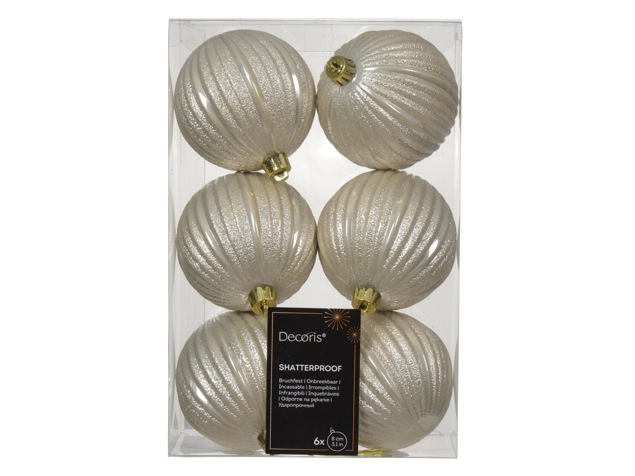 Palla infrangibile d.8cm mix beige la confezione contiene 6 palle