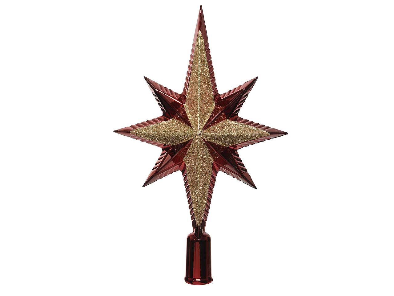Puntale infrangibile glitterato colore bordeaux misura lun.6.5cm x lar.14.5cm x alt.25.5cm