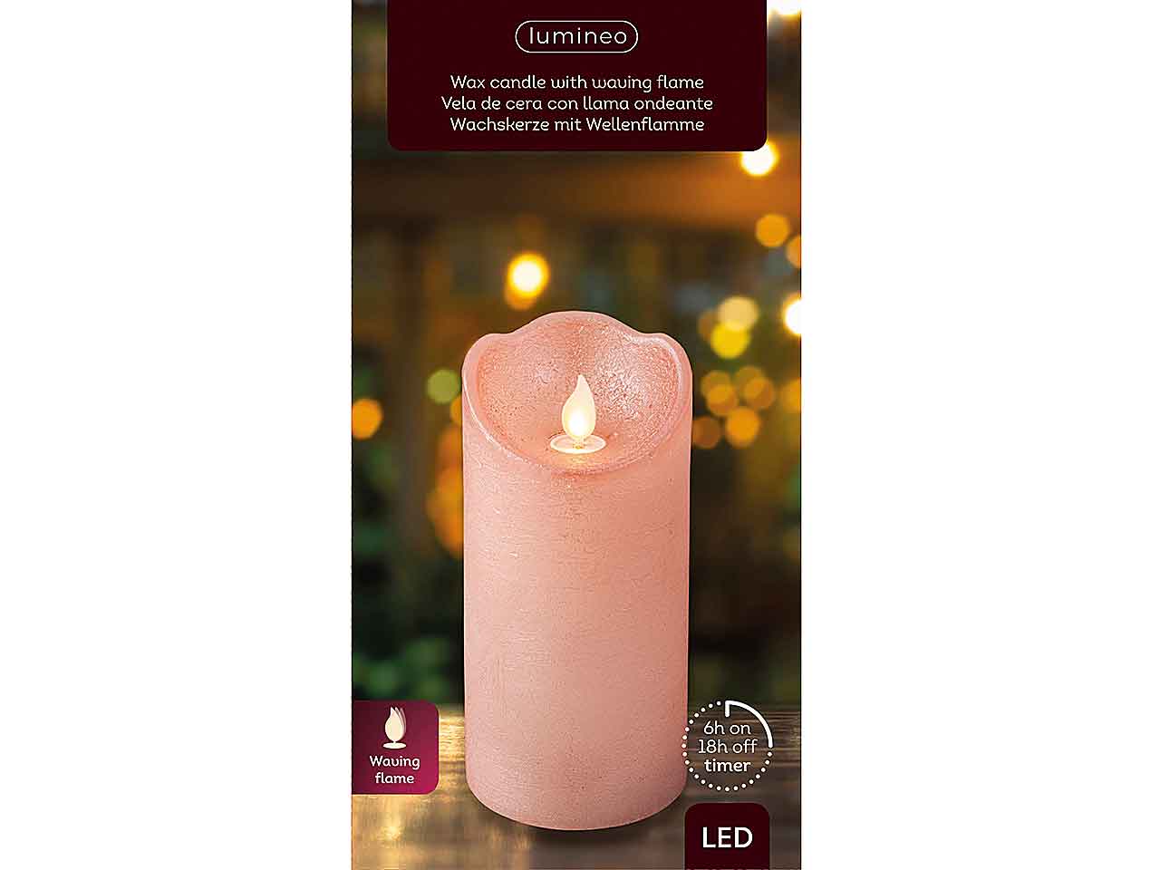 Candela led 7,5xh.15cm cipria b.caldo 485249