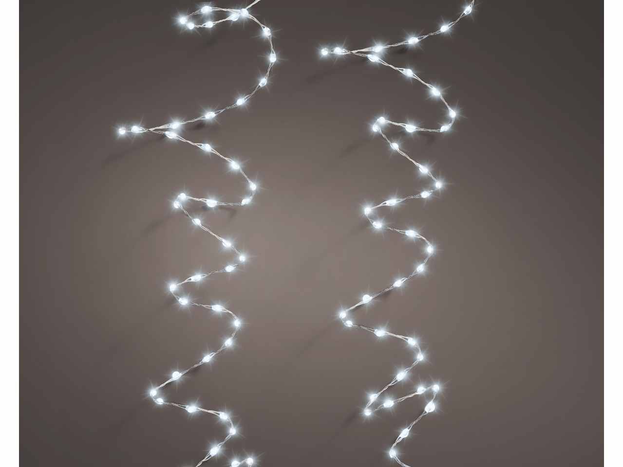 Catena luci 378micro led bianco freddo 6metri 8 funzioni uso esterno