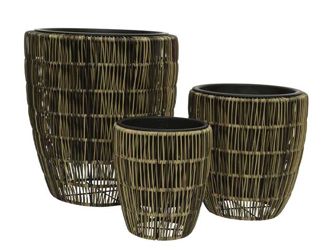 Vaso tondo 3 pezzi marrone 801519