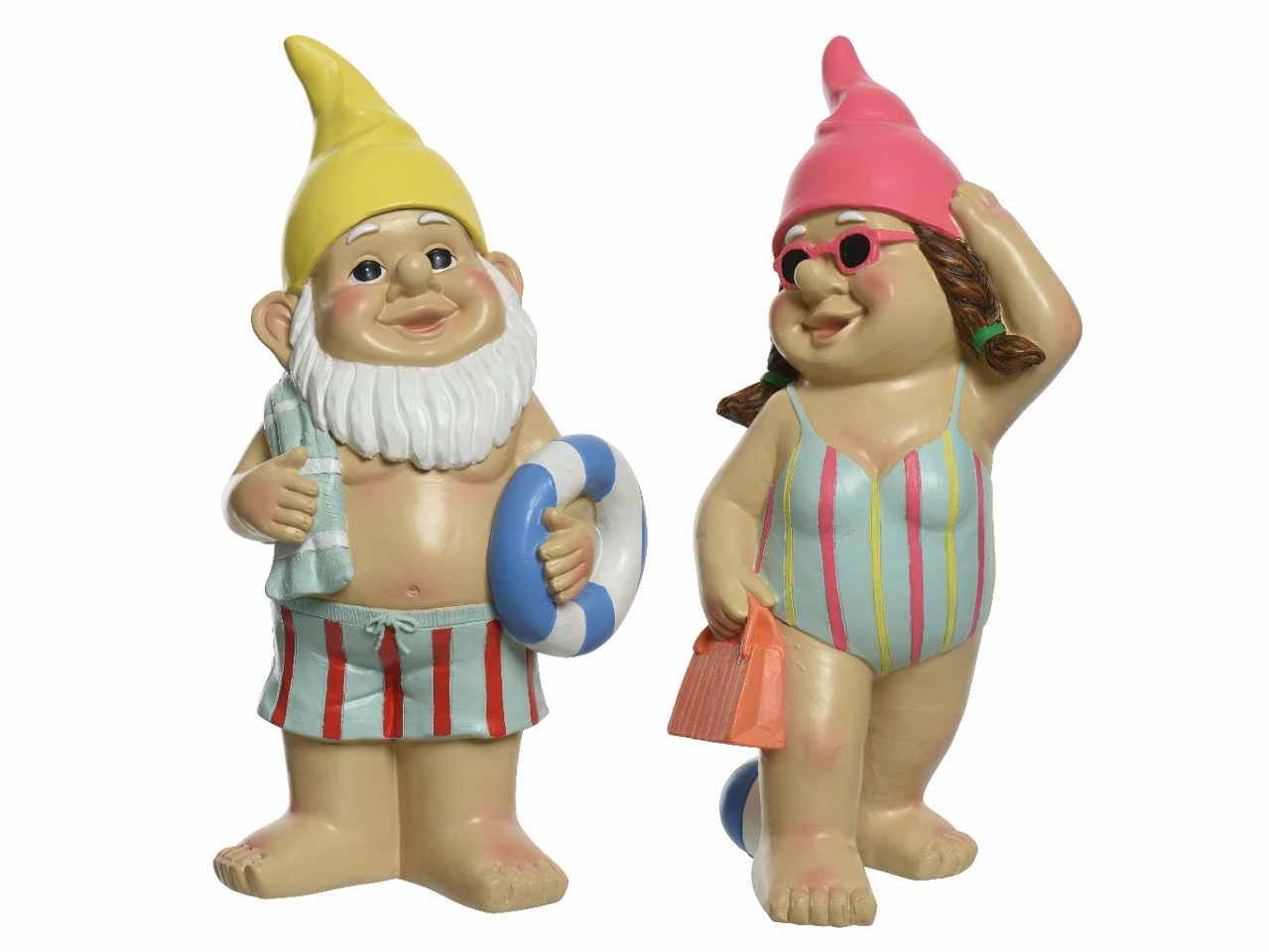Gnomi in poliresina 2 assortimenti uomo e donna 15xh.30cm