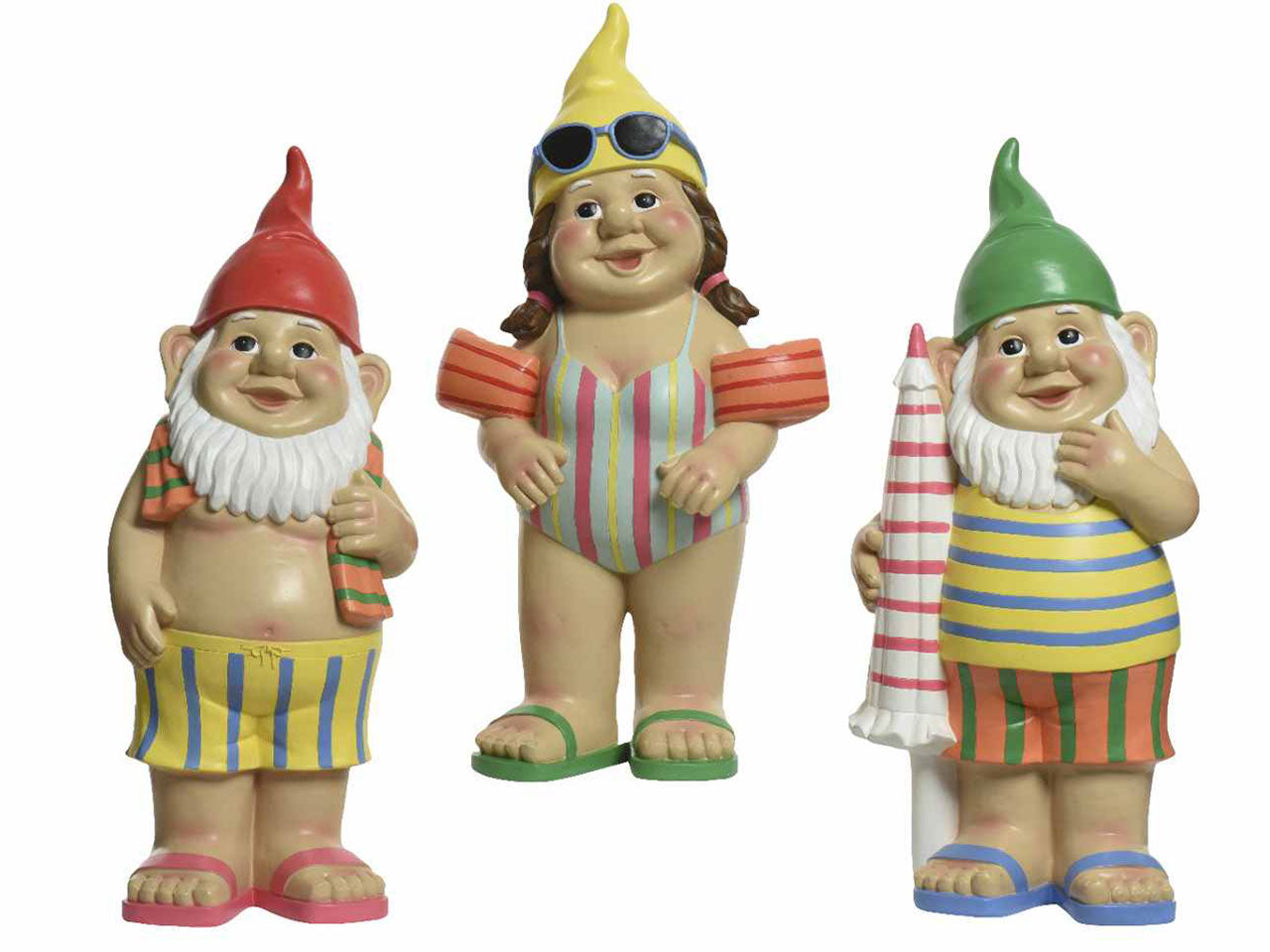 Gnomi in poliresina 3 assortimenti uomo e donna 29.5xh.65cm