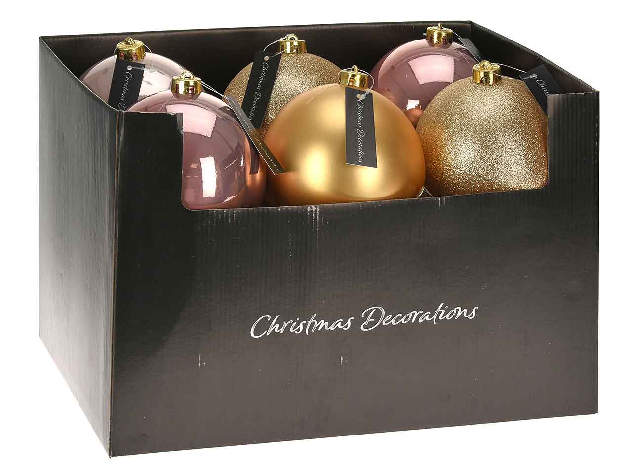 Sfera in plastica oro/rosa 14cm pretty acs204030