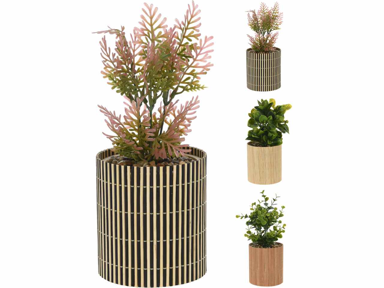 Vaso bambu c/pianta 10x26cm hz1952410