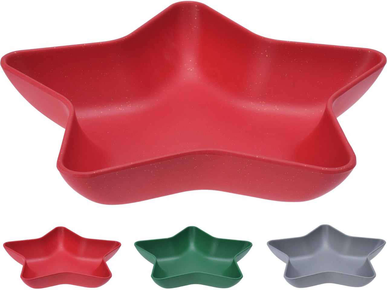 Piatto a forma di stella in melamina colori assorititi