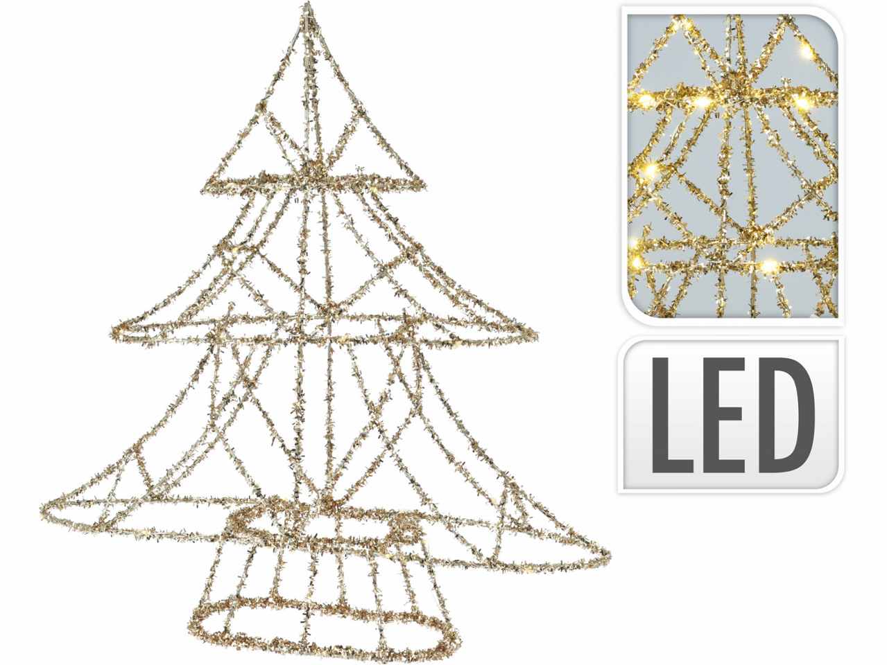 Albero oro 40cm con 30led