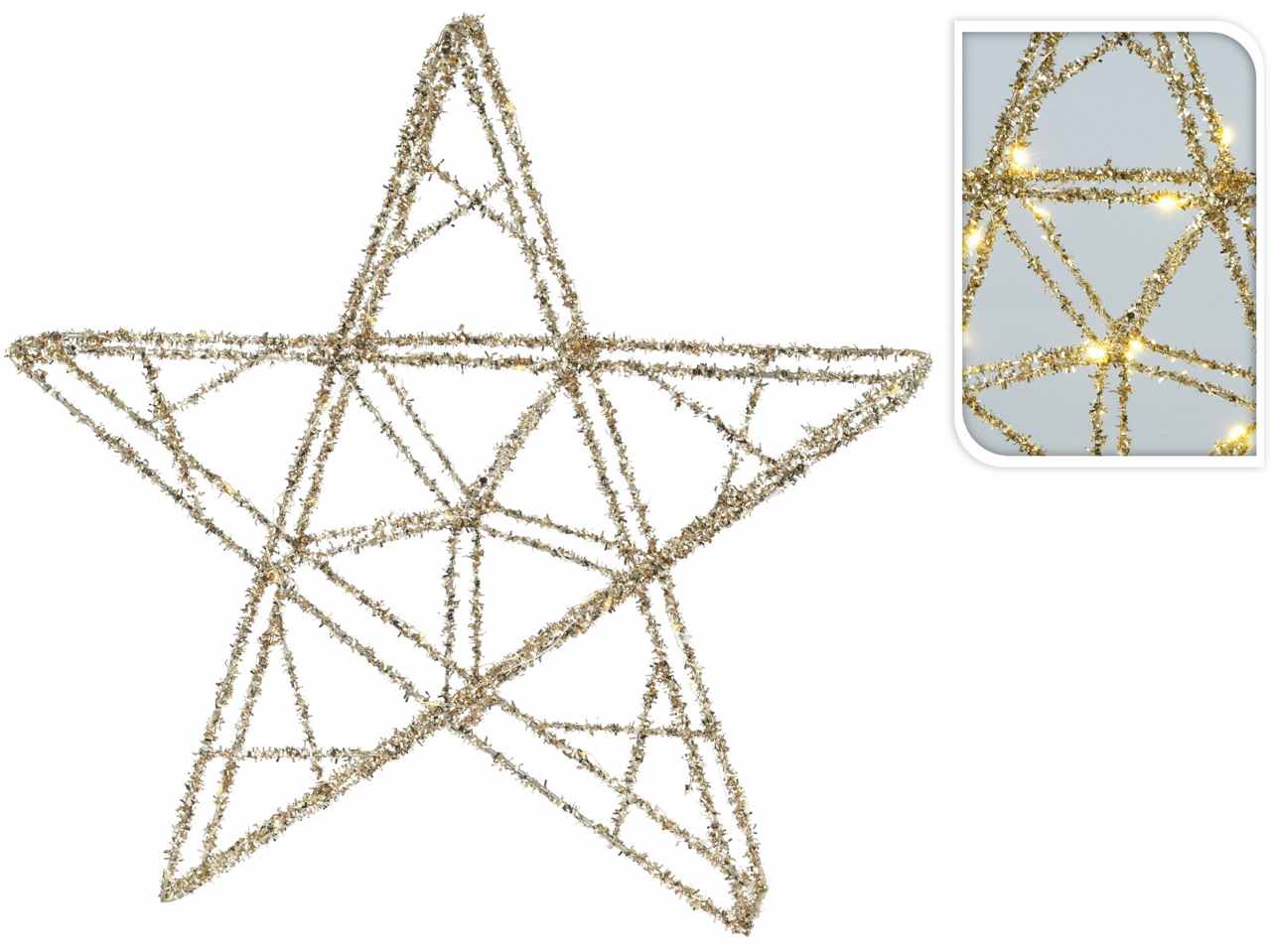 Stella oro 40cm con 30led