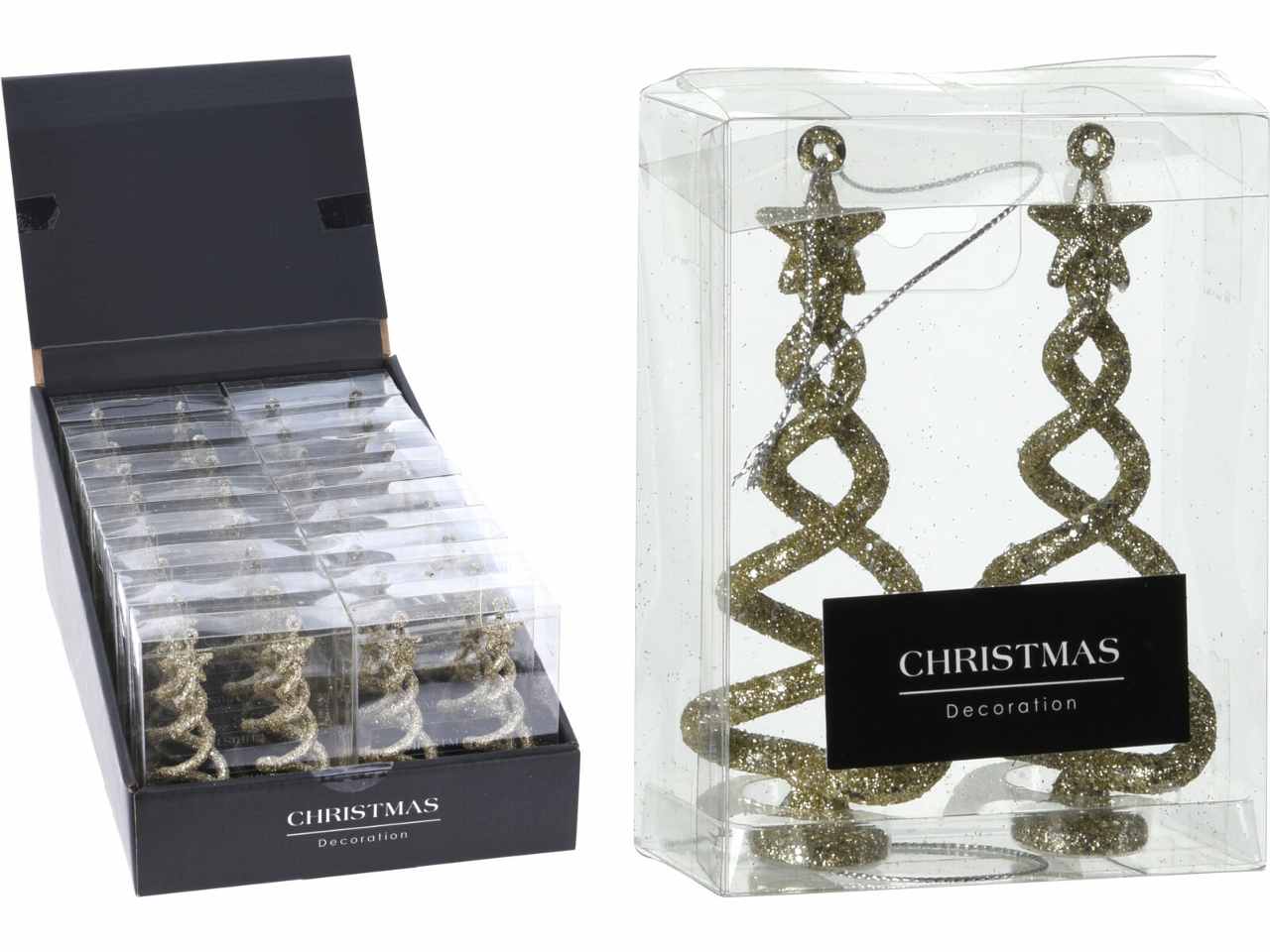 Pendente albero a spirale oro la confezione comprende 2 pendenti