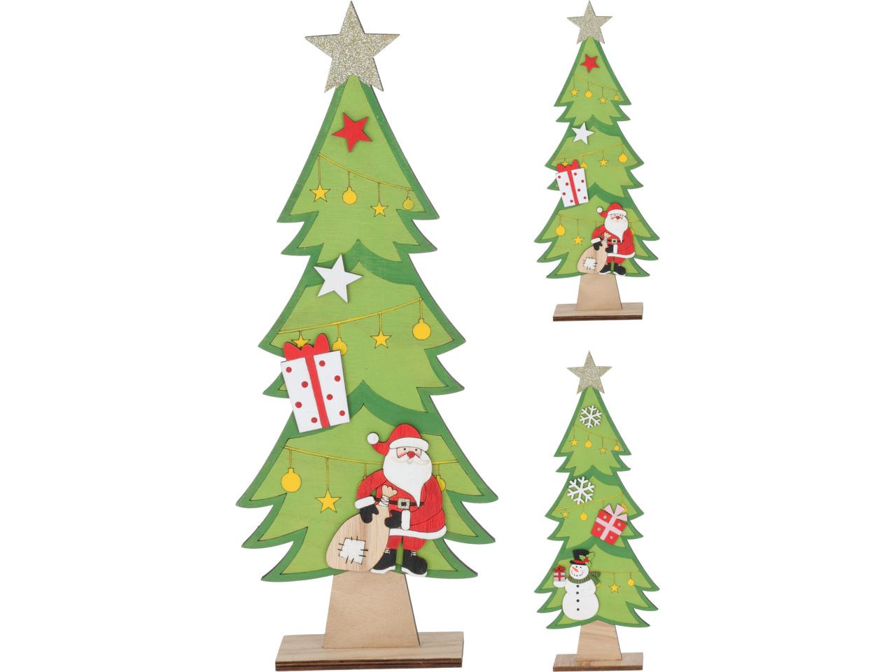 Albero di natale in legno misura 39cm in 2 assortimenti