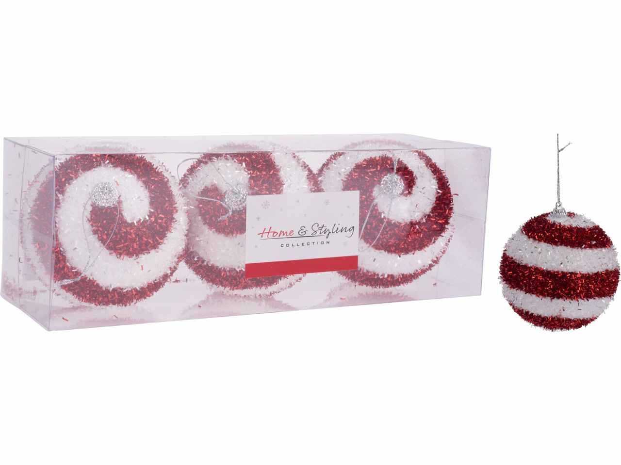 Sfera 3x10cm rossa e bianca