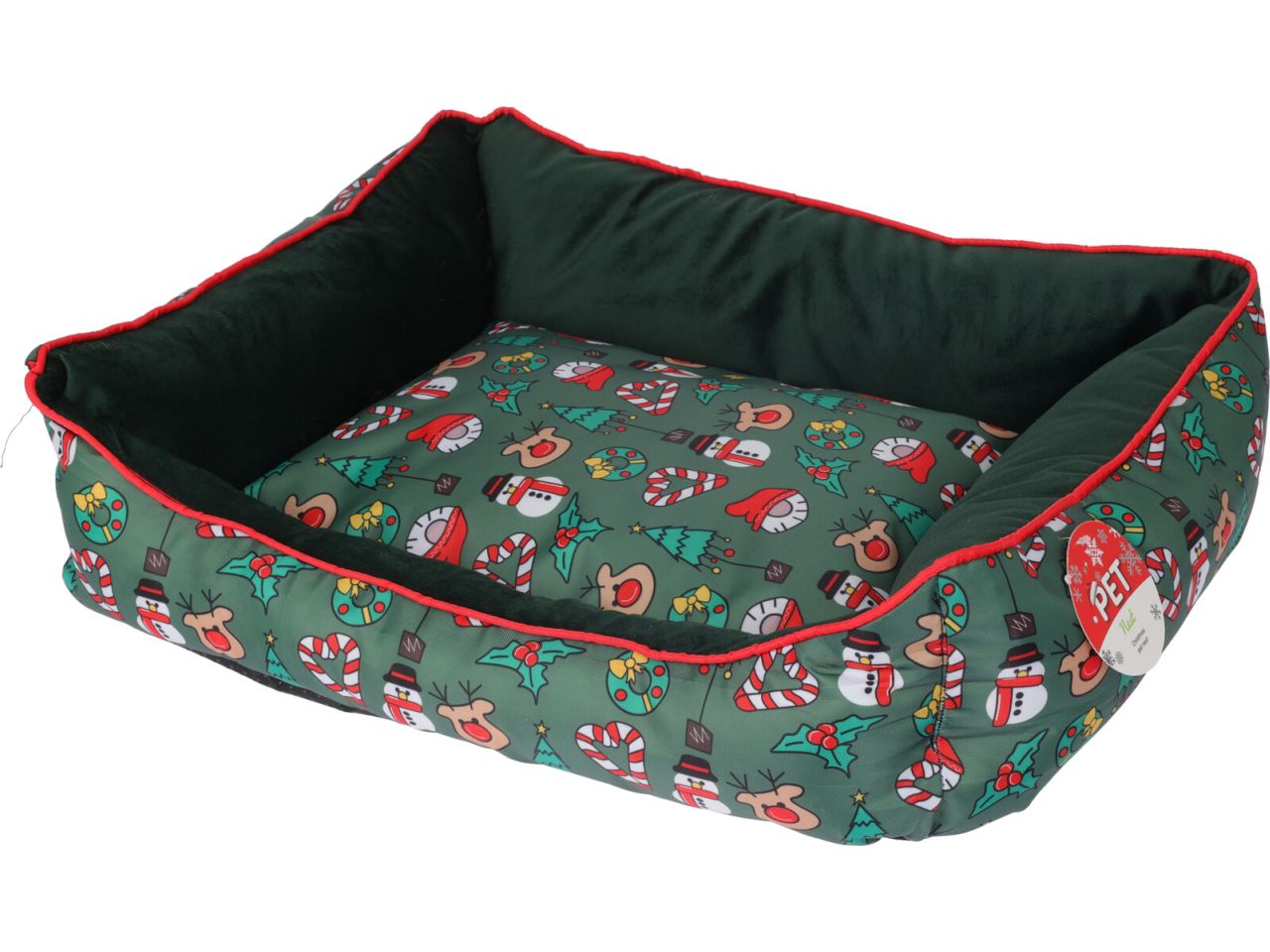Cesta natalizia per cani misura 50x50x16cm