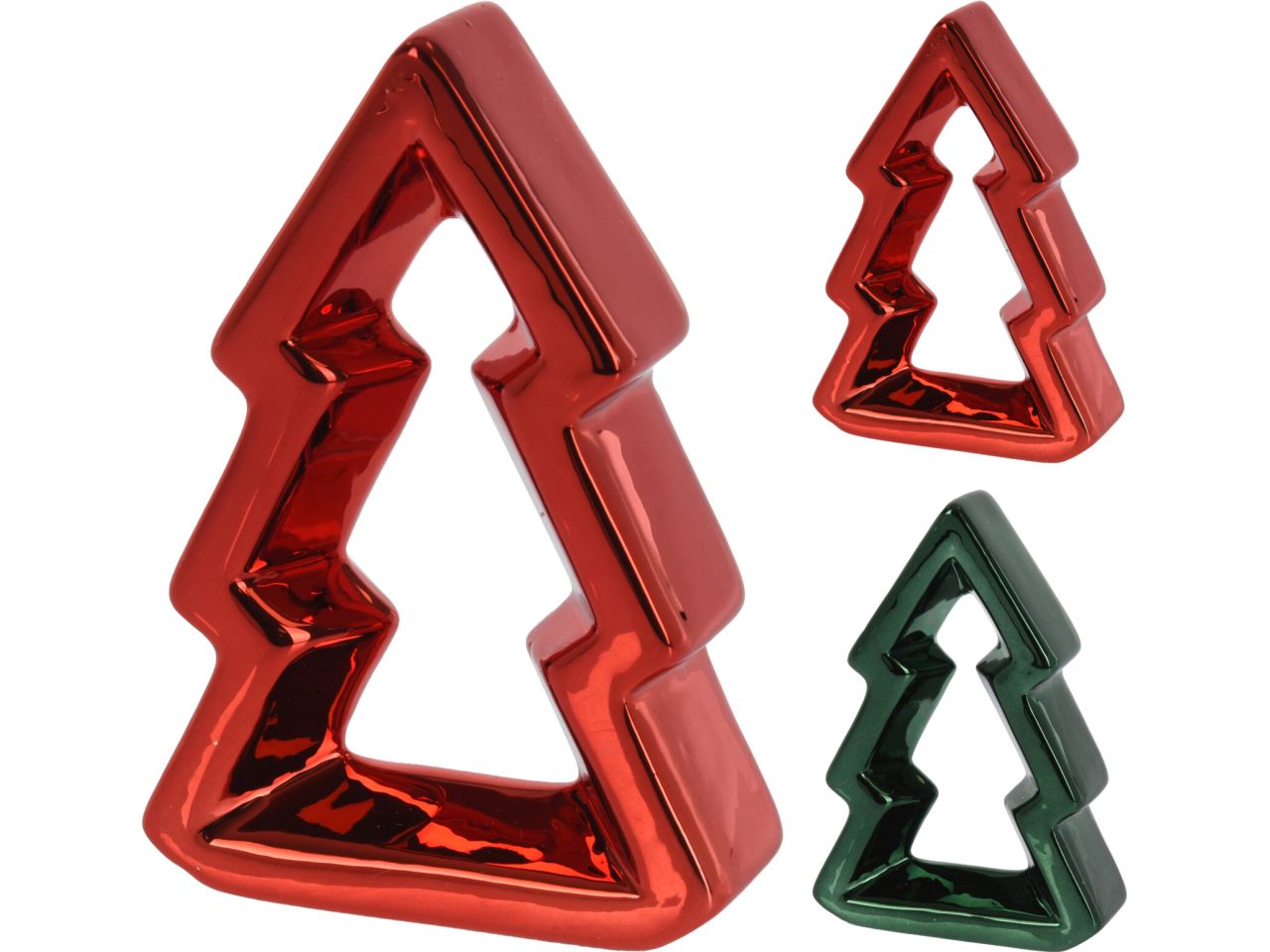 Albero di natale stilizzato misura 13cm in 2 assortimenti