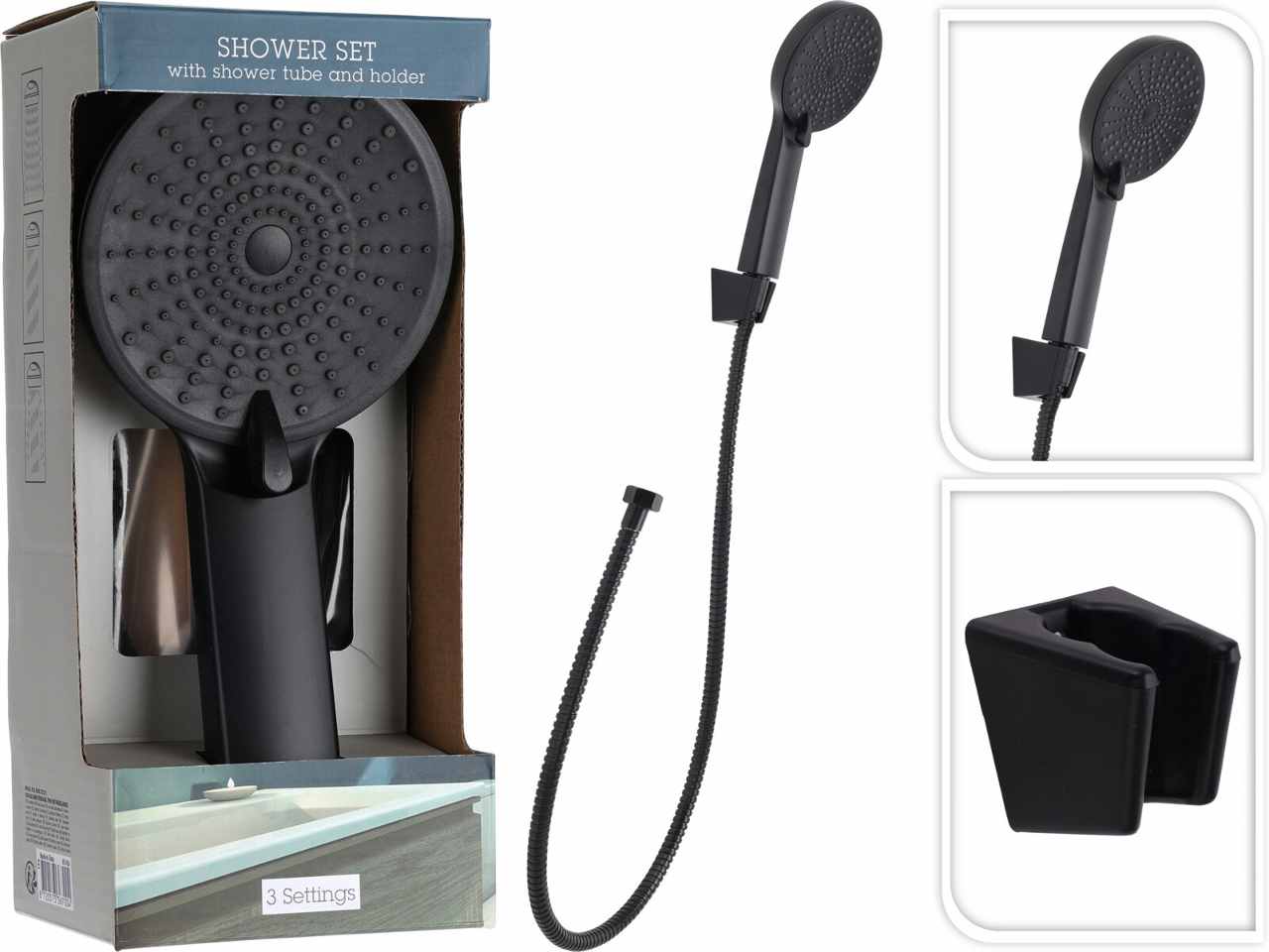 Doccino 3 funzioni con tubo nero