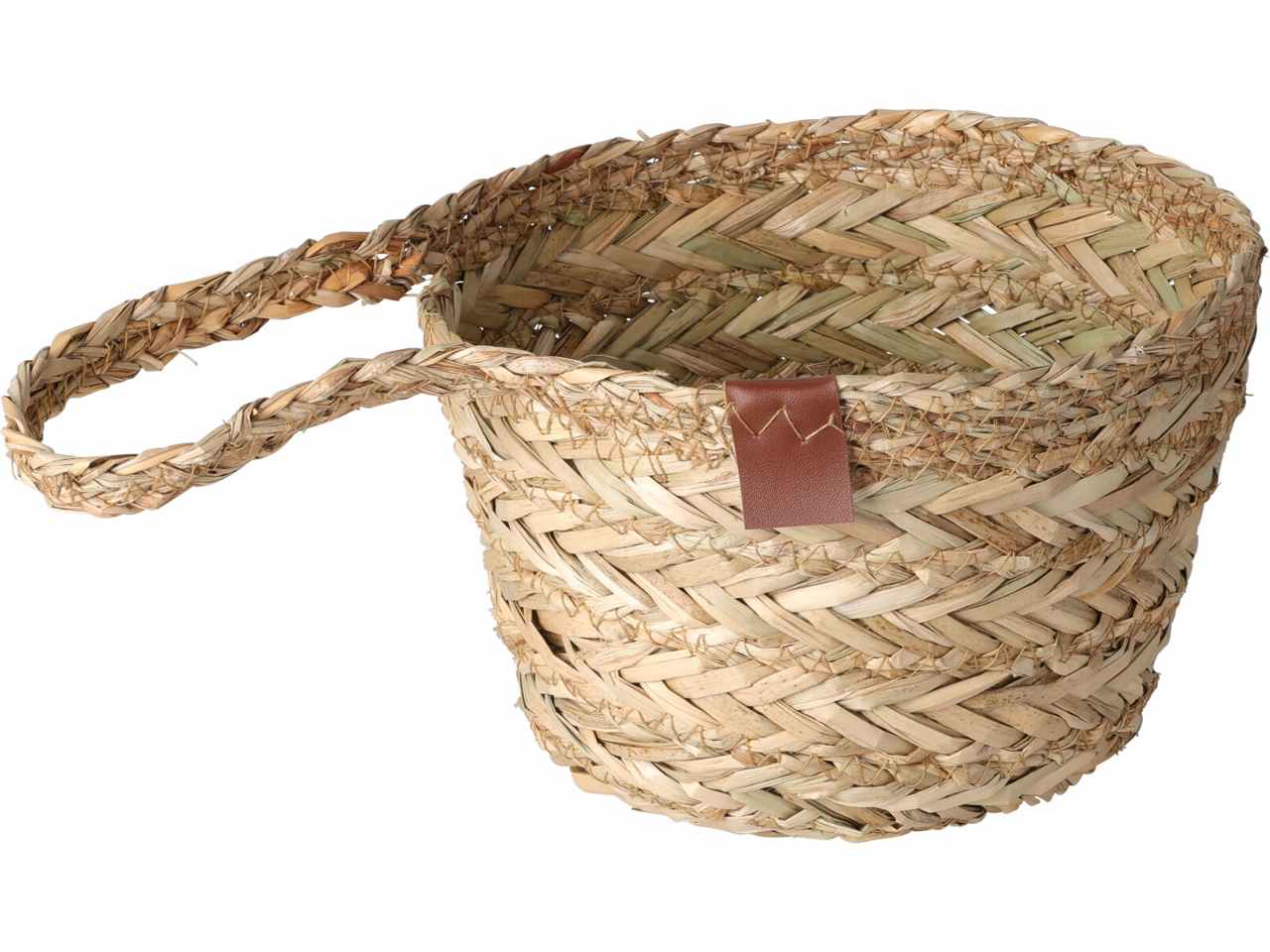 Cesta in paglia con manico 18x14cm