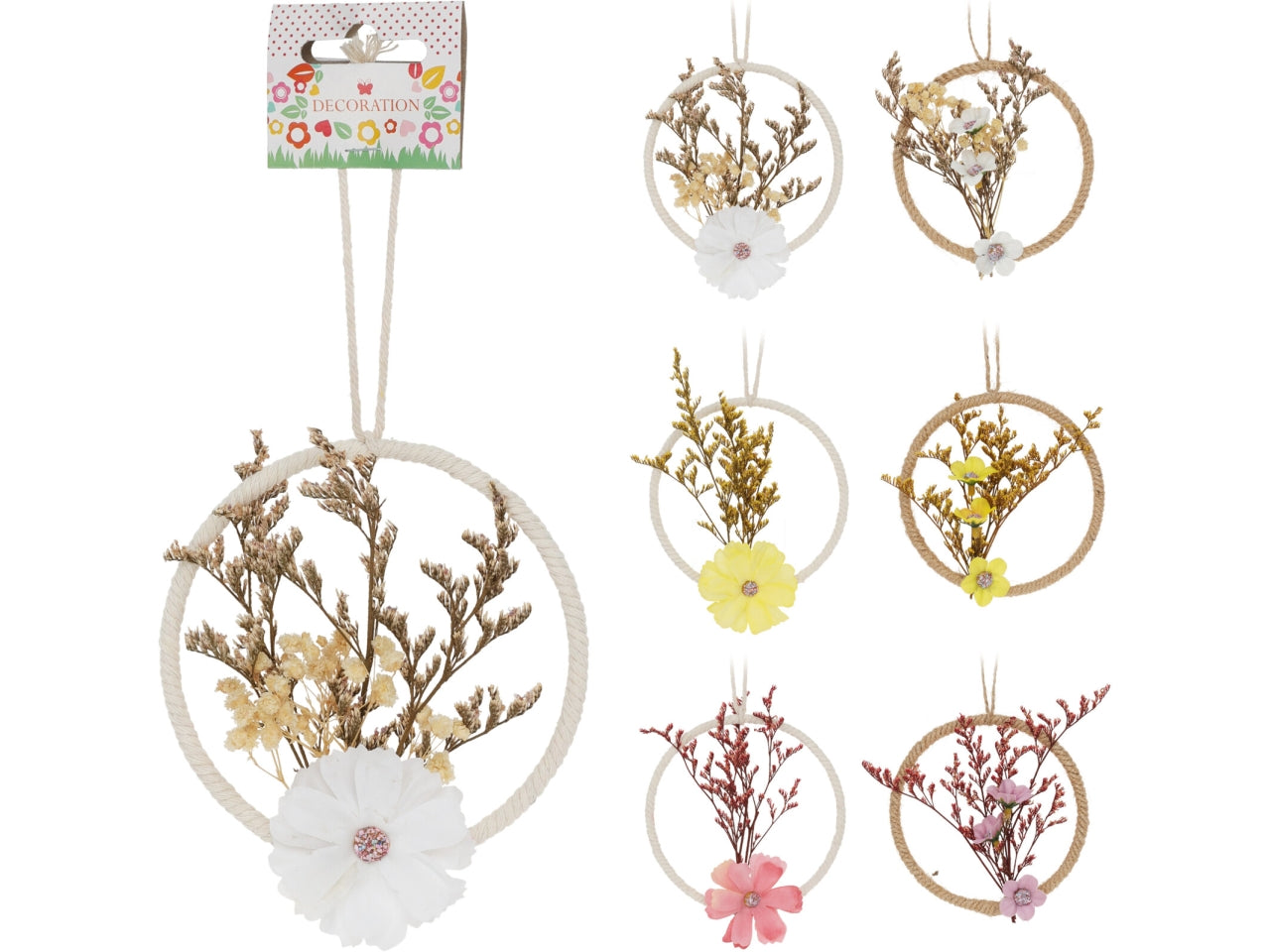 Pendente con fiori secchi 10cm - disponibile in 6 assortimenti