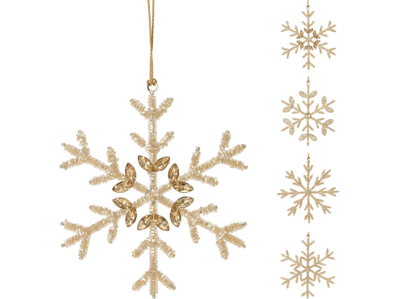 Pendente fiocco di neve 15cm in 4 assortimenti