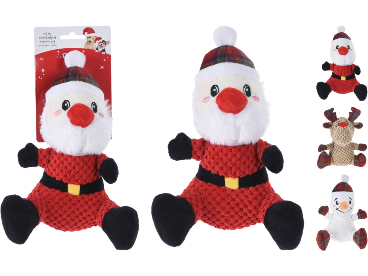 Gioco per cani peluche natalizio in 3 assortimenti