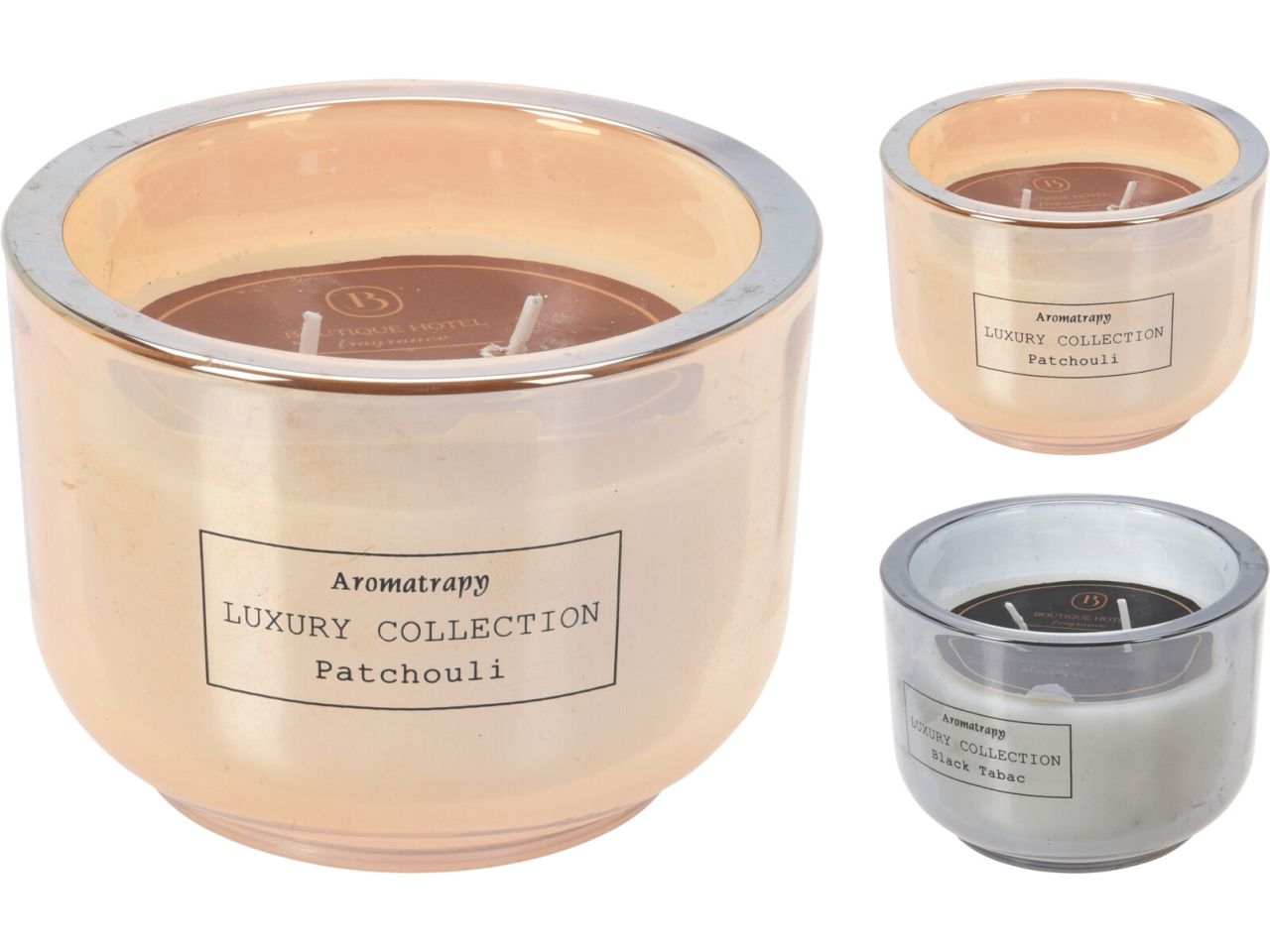 Vaso in vetro con candela misura 10cm in 2 assortimenti