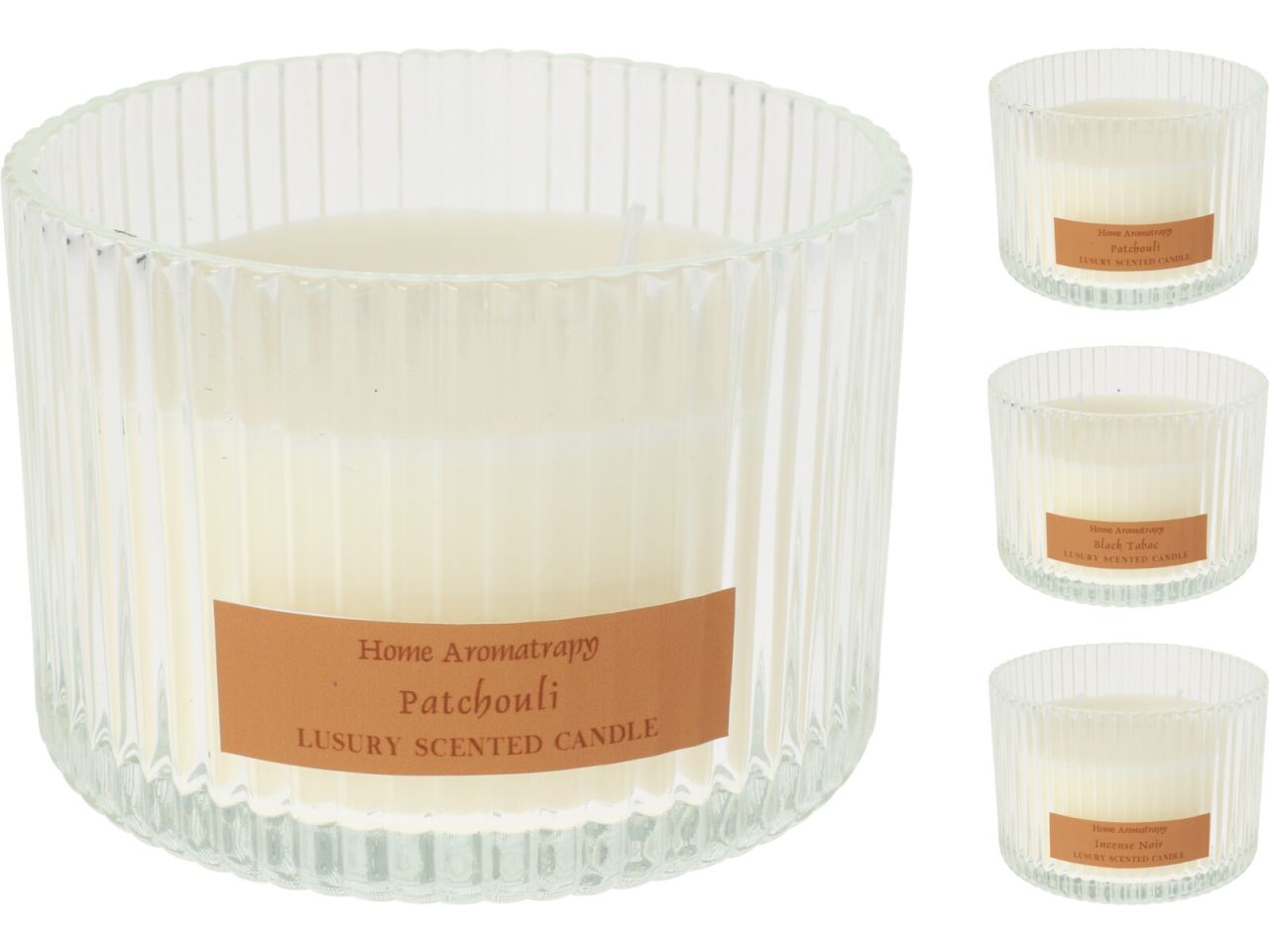 Vaso in vetro con candela misura 11cm in 3 assortimenti