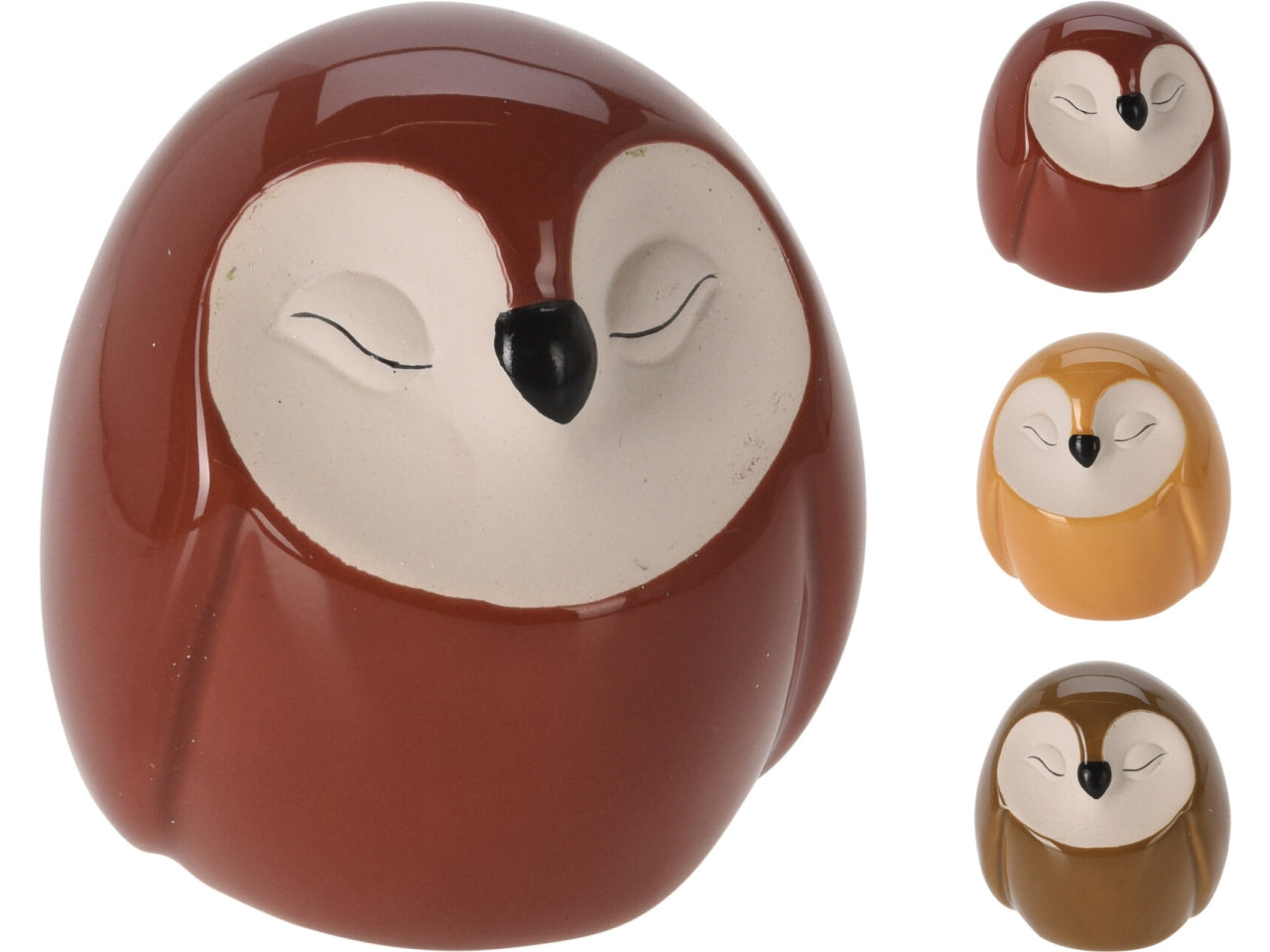 Gufo in ceramica 9cm in 3 assortimenti