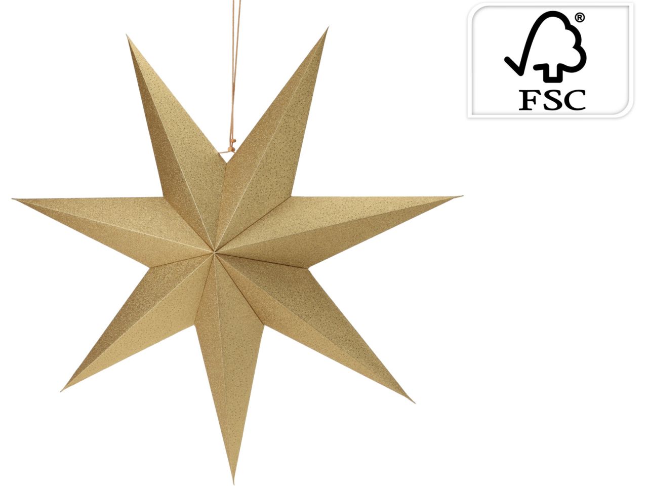 Pendente in carta a forma di stella misura 75cm