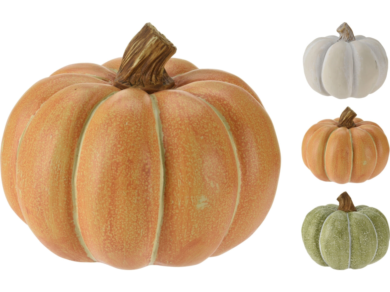Zucca decorativa in resina 20x15cm in 3 assortimenti